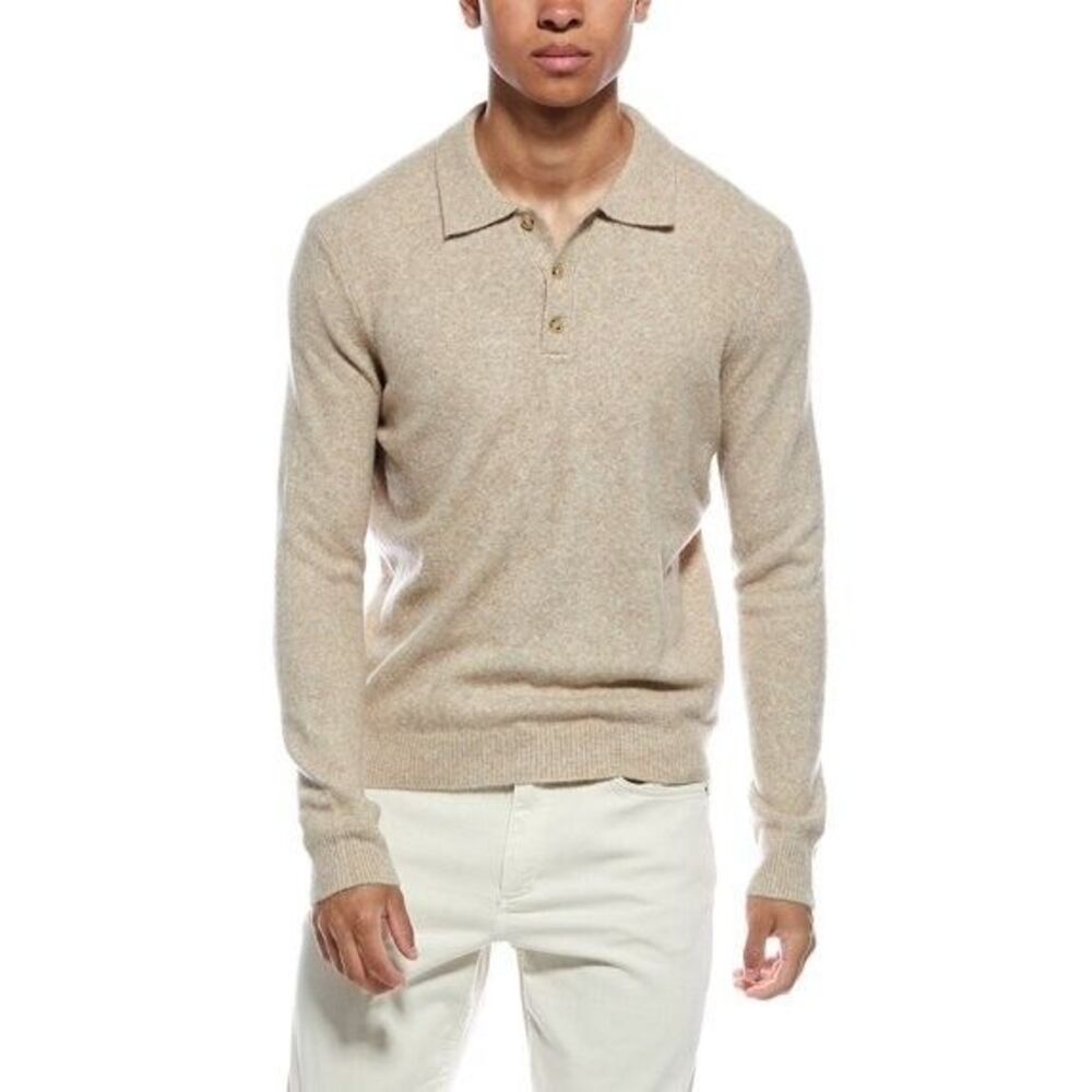ATM Anthony Thomas Melillo Sweater Mens Medium Tan Polo Wool Blend $295